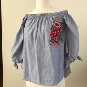 Miley and Molly off shoulder peasant blouse